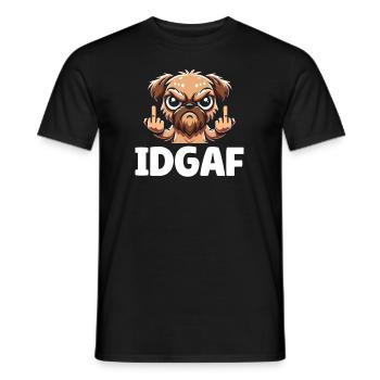 Bruxelles Griffon Idgaf - T-shirt homme - noir - Devant - AI Model Male 178 light (178cm)