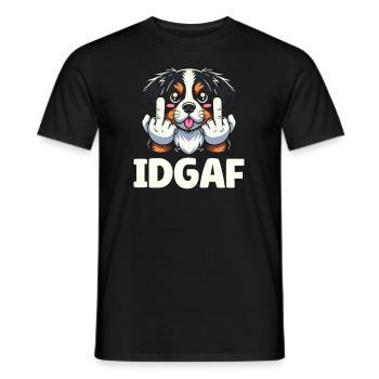 Bernese Mountain Dog Idgaf - Men's T-Shirt - black - Front - AI Model Male 178 light (178cm)