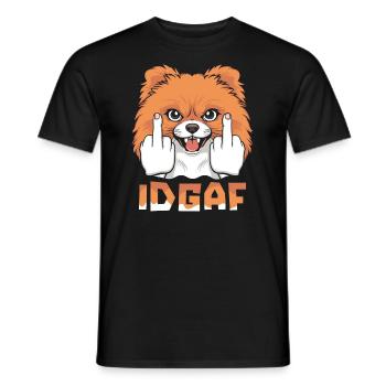 Pomeranian Idgaf - Männer T-Shirt - Schwarz - Vorne - AI Model Male 178 light (178cm)