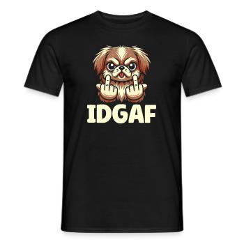 Pékinois Idgaf - T-shirt homme - noir - Devant - AI Model Male 178 light (178cm)