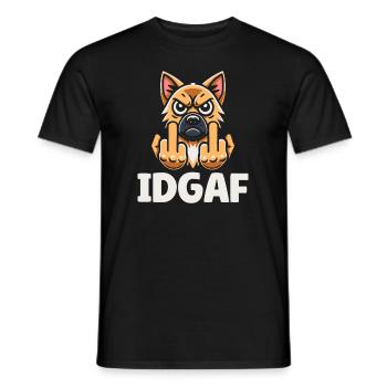German Shepherd Idgaf - Men's T-Shirt - black - Front - AI Model Male 178 light (178cm)
