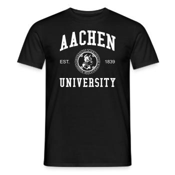 Université d’Aix-la-Chapelle Universität Hochschule Uni - T-shirt homme - noir - Devant - AI Model Male 178 light (178cm)