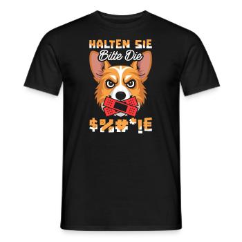 Corgi Halten Sie Bitte Die Fresse - Männer T-Shirt - Schwarz - Vorne - AI Model Male 178 light (178cm)