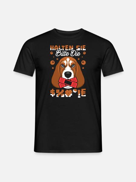Bassett Dog Please Shut Up - Men's T-Shirt - black