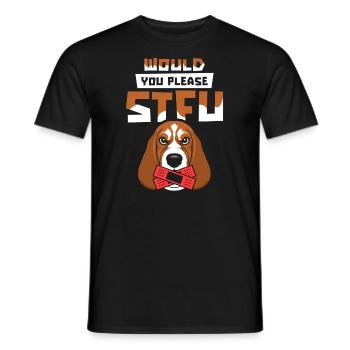 Bassett Dog Stfu Would You Please Shut Up - Men's T-Shirt - black - Front - AI Model Male 178 light (178cm)