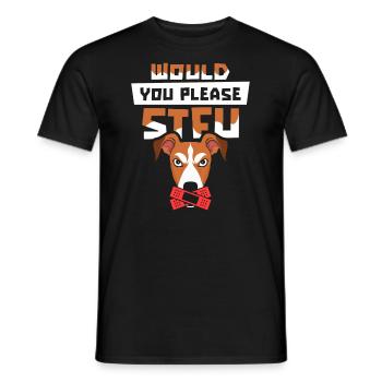 Greyhound Windhund Stfu Would You Please Shut Up - Men's T-Shirt - black - Front - AI Model Male 178 light (178cm)