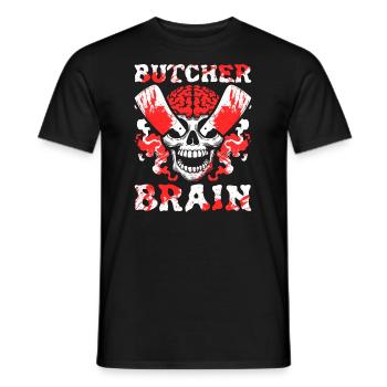 Boucher, boucher, boucher, crâne - T-shirt homme - noir - Devant - AI Model Male 178 light (178cm)