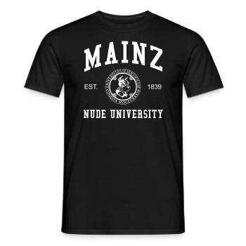 Université Nude de Mayence Universität Hochschule Uni - T-shirt homme - noir - Devant - AI Model Male 178 light (178cm)