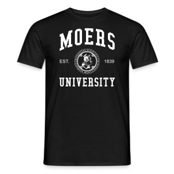 Moers University Universität Hochschule Uni - Männer T-Shirt - Schwarz - Vorne - AI Model Male 178 light (178cm)
