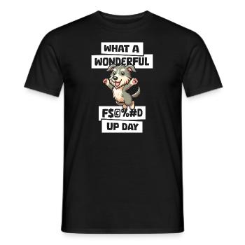 Irischer Wolfshund Fucked Up Day - Männer T-Shirt - Schwarz - Vorne - AI Model Male 178 light (178cm)