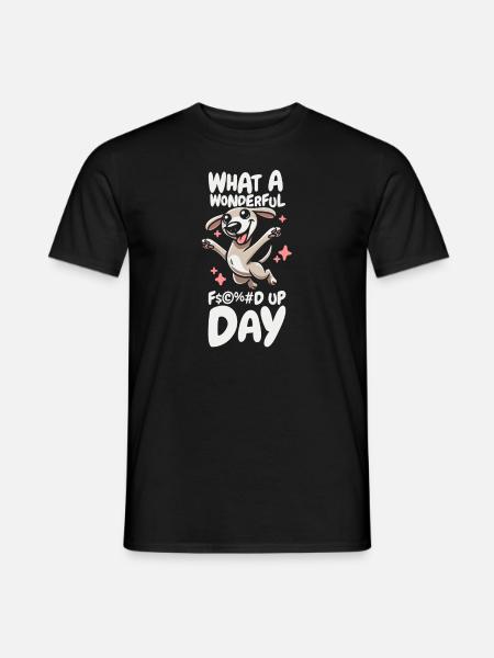 Greyhound Windhund Fucked Up Day - Men's T-Shirt - black