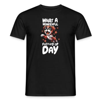 Boxer Dog German Boxer Fucked Up Day - Men's T-Shirt - black - Front - AI Model Male 178 light (178cm)