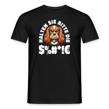 Cocker Spaniel Please keep your mouth shut - Men's T-Shirt - black - Front - AI Model Male 178 light (178cm)