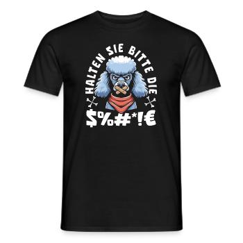 Pudel Halten Sie Bitte Die Fresse - Männer T-Shirt - Schwarz - Vorne - AI Model Male 178 light (178cm)