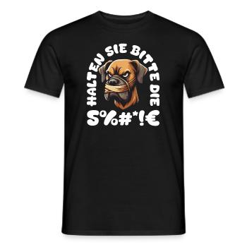 Great Dane, please keep your mouth shut - Men's T-Shirt - black - Front - AI Model Male 178 light (178cm)