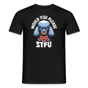 Poodle Stfu Would You Please Shut Up - Men's T-Shirt - black - Front - AI Model Male 178 light (178cm)