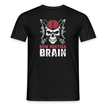 Bow Hunting Bow Hunter Skull Bow Hunting Brain - Men's T-Shirt - black - Front - AI Model Male 178 light (178cm)