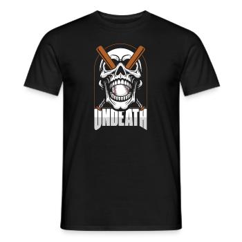 Crâne de baseball non-mort - T-shirt homme - noir - Devant - AI Model Male 178 light (178cm)