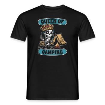 Tente Camping Camping Skeleton Queen Of Camping - T-shirt homme - noir - Devant - AI Model Male 178 light (178cm)