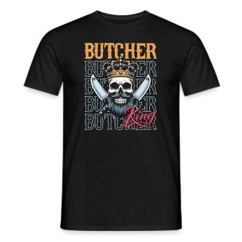 Boucher, boucher, boucher, crâne - T-shirt homme - noir - Devant - AI Model Male 178 light (178cm)
