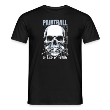 Crâne de paintball - T-shirt homme - noir - Devant - AI Model Male 178 light (178cm)