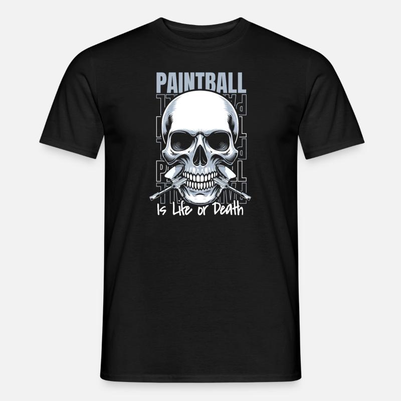 Paintball Schädel - Männer T-Shirt - Schwarz