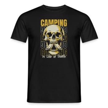 Tent Camping Camping Skull - Men's T-Shirt - black - Front - AI Model Male 178 light (178cm)