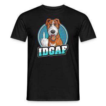 Irish Wolfhound Idgaf - T-shirt homme - noir - Devant - AI Model Male 178 light (178cm)