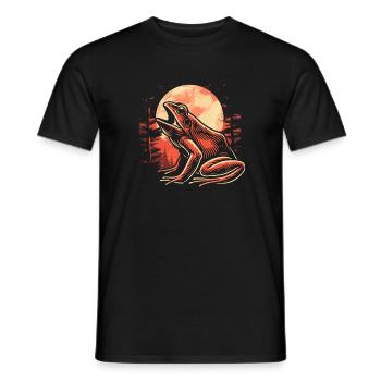 Frosch Kröte Moon Howling - Männer T-Shirt - Schwarz - Vorne - AI Model Male 178 light (178cm)