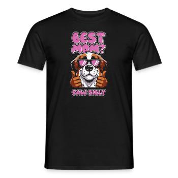 Saint Bernard Mother Best Mom Pawsibly - Men's T-Shirt - black - Front - AI Model Male 178 light (178cm)