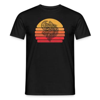 Wolf Moon Phases - Men's T-Shirt - black - Front - AI Model Male 178 light (178cm)