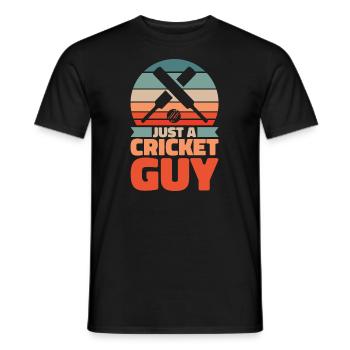 Cricket Just A Cricket Guy - Men's T-Shirt - black - Front - AI Model Male 178 light (178cm)