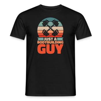 Bodybuilder Bodybuilding Just A Bodybuilding Guy - Men's T-Shirt - black - Front - AI Model Male 178 light (178cm)