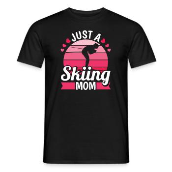 Skifahren Apres Ski Mutter Just A Skiing Mom - Männer T-Shirt - Schwarz - Vorne - AI Model Male 178 light (178cm)