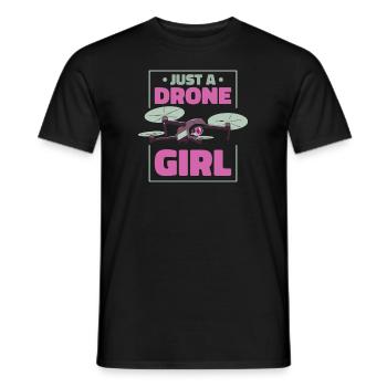 Drone Quadcopter Just A Drone Girl - T-shirt homme - noir - Devant - AI Model Male 178 light (178cm)