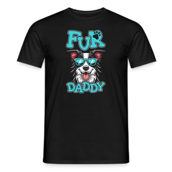 Border Collie Chien Papa Pour Papa - T-shirt homme - noir - Devant - AI Model Male 178 light (178cm)