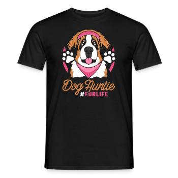 Saint Bernard Dog Aunt For Life - Men's T-Shirt - black - Front - AI Model Male 178 light (178cm)