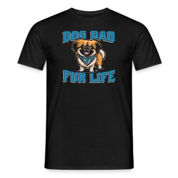 Chien pékinois papa pour la vie - T-shirt homme - noir - Devant - AI Model Male 178 light (178cm)