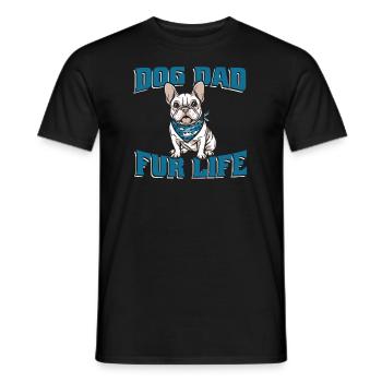 Bouledogue Français Chien Papa Fourrure Vie - T-shirt homme - noir - Devant - AI Model Male 178 light (178cm)