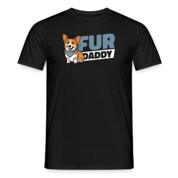 Chien Corgi Papa Pour Papa - T-shirt homme - noir - Devant - AI Model Male 178 light (178cm)
