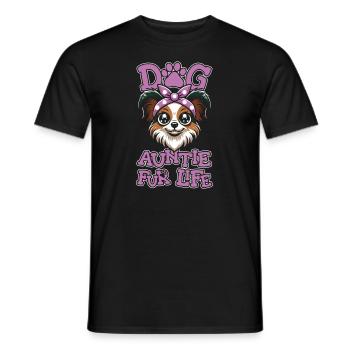 Papillon Chien Tante Pour La Vie - T-shirt homme - noir - Devant - AI Model Male 178 light (178cm)