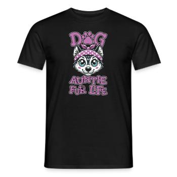 Husky sibérien chien tante pour la vie - T-shirt homme - noir - Devant - AI Model Male 178 light (178cm)
