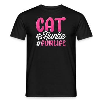 Chat Chat Tante Pour la Vie - T-shirt homme - noir - Devant - AI Model Male 178 light (178cm)