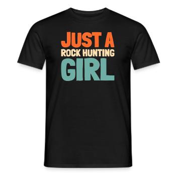 Géologue Collectionneur de pierres Juste une fille chasseuse de roches - T-shirt homme - noir - Devant - AI Model Male 178 light (178cm)