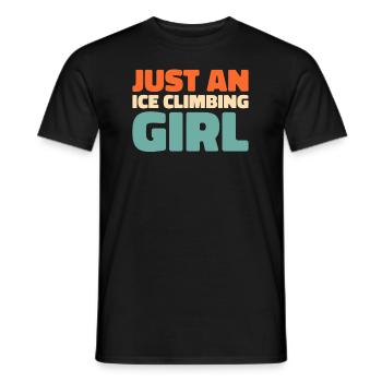 Eisklettern juste une fille d’escalade sur glace - T-shirt homme - noir - Devant - AI Model Male 178 light (178cm)