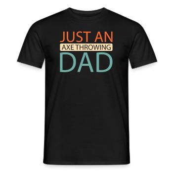 Axe Thrower Just An Axe Throwing Dad - Men's T-Shirt - black - Front - AI Model Male 178 light (178cm)