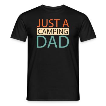 Zelt Camping Campen Just A Camping Dad - Männer T-Shirt - Schwarz - Vorne - AI Model Male 178 light (178cm)