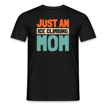 Eisklettern juste une maman grimpeuse sur glace - T-shirt homme - noir - Devant - AI Model Male 178 light (178cm)