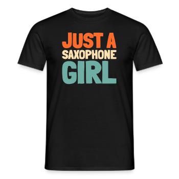 Saxophon Saxofon Just A Saxophone Girl - Men's T-Shirt - black - Front - AI Model Male 178 light (178cm)