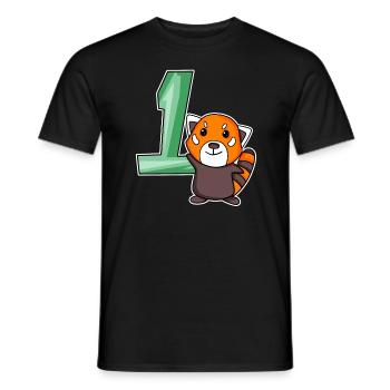 1 Jahr alt - Einschulung - Kleiner Panda Motiv - Männer T-Shirt - Schwarz - Vorne - AI Model Male 178 light (178cm)